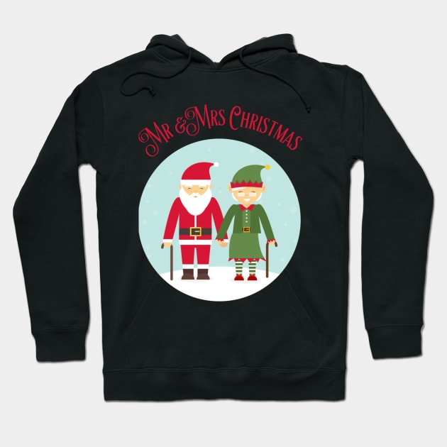 Mr and Mrs Christmas, Grandfather Christmas, Grandma Christmas, Santa and Elves, Parents Gift, Parent Gifts Hoodie by Style Conscious